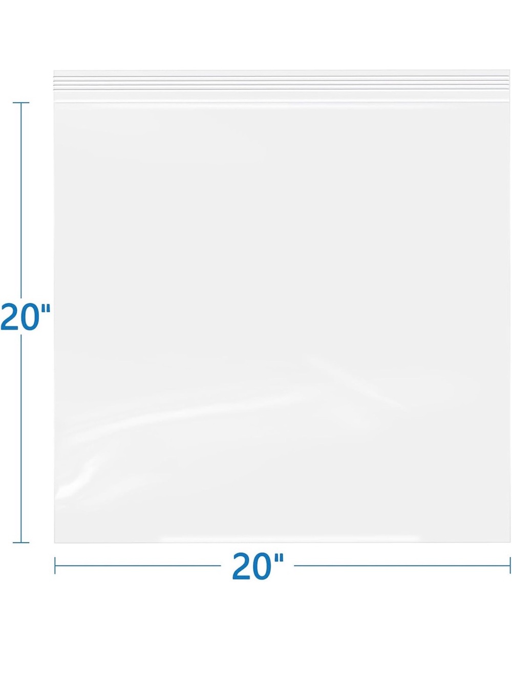 Custom Bundle 60 Clear Resealable Plastic Bags - 20" x 20"